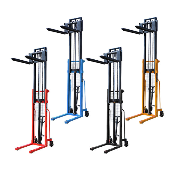 ハンドフォークリフト 昇降 最高位3040mm 1000kg 送料見積もり フォーク長さ1000mm 幅325～730mm 選べるカラー 伸縮 ハイアップ スタッカー 手動走行式 油圧式 フォーク式 フォーク ハンドリフト ハンドパレットトラック ハンドリフター 304cm 1t 100cm