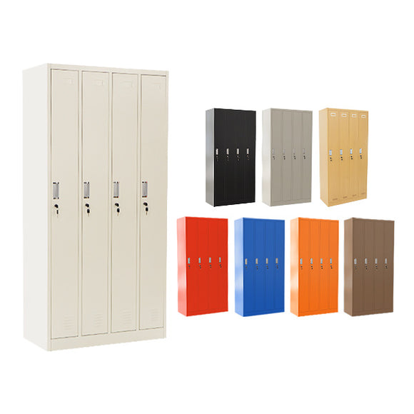 ロッカー おしゃれ スチールロッカー 4人用 選べるカラー 鍵付き スペアキー付 4列1段 スチール製 収納 オフィス 事務所 会社 業務用 オフィスロッカー スチー
