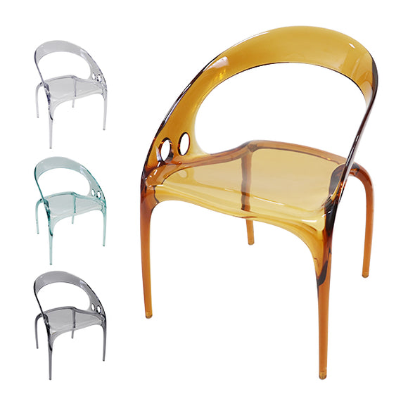 アクリル ダイニングチェア チェア 椅子 chair 1脚 2脚 4脚 選べるカラー 耐荷重約150kg 透明 クリア スケルトン インテリア 家具 アクリル樹脂 リビング ダイニング シンプル おしゃれ 北欧風 スタイリッシュ 1人掛け 背もたれ バックレスト ラウンド