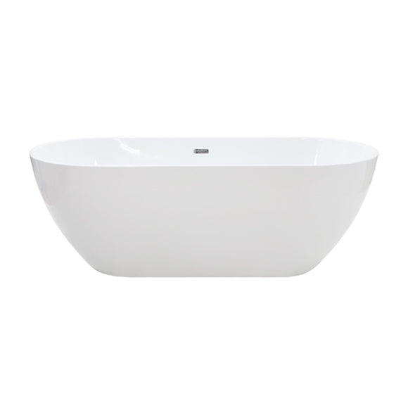 バスタブ W約168.5×D約74.5×H約58.5cm 浴槽 バス お風呂 洋風バスタブ 風呂 置き型 洋式 アクリル製 オーバーフロー防止 ワンプッシュ式 排水栓 ホワイト
