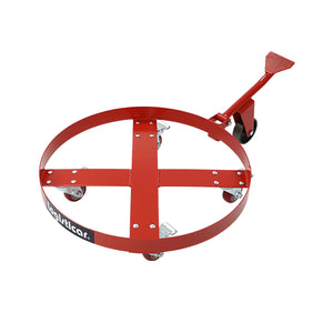 ドラム缶キャリー 傾け可能 定格荷重約410kg 全PUキャスターストッパー付き スチール 赤 ドラム缶用キャリー ドラム缶ドーリー 円形台車 ドラム缶 運搬車 台車 ドラム台車 キャリー ドラムキャリー 傾斜台 カート 運送 ドラム缶運搬車 RED レッド