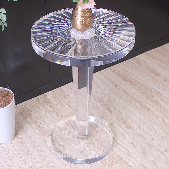 デザインテーブル アクリルテーブル ラウンドテーブル 直径405mm 40.5cm サイドテーブル 丸テーブル 円形テーブル コーヒーテーブル クリア 無色透明 インテリア 家具 アクリル樹脂 アクリル テーブル 軽量 ディスプレイ リビング ダイニング おしゃれ