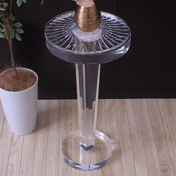 デザインテーブル アクリルテーブル ラウンドテーブル 直径 280mm 28cm サイドテーブル 丸テーブル 円形テーブル コーヒーテーブル クリア 無色透明 インテリア 家具 アクリル樹脂 アクリル テーブル 軽量 ディスプレイ リビング ダイニング 装飾