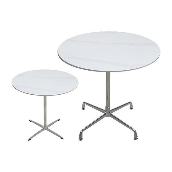 カフェテーブル ダイニングテーブル セラミックテーブル 直径約60cm 70cm 80cm おしゃれ 円形テーブル ラウンドテーブル 大理石調 人工大理石 ワークデスク セラミック 北欧 一人暮らし 1本脚 十字脚 クロスレッグ 組立簡単 ホワイト ブラック 2人 3人用 dtablet28s