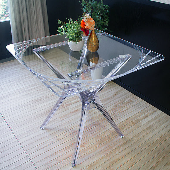 デザインテーブル アクリルテーブル ラウンドテーブル 直径800mm 80cm ダイニングテーブル 丸テーブル スクエアテーブル 角形テーブル 角テーブル 円形テーブル クリア 無色透明 インテリア アクリル樹脂 アクリル テーブル 軽量 ダイニング おしゃれ