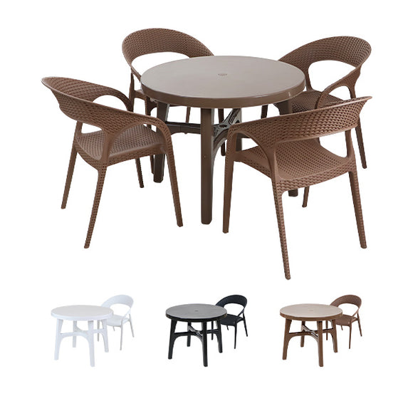 プラスチックチェア ガーデンチェア ガーデンテーブル 2点/3点/4点/5点セット UVカット 選べる3カラー パラソル使用可 ガーデンテーブルセット ガーデンテーブル&チェアー 1脚/2脚/3脚/4脚 ガーデン テーブル ポリプロピレン PP プラスチック