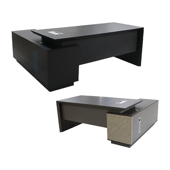 プレジデントデスク エグゼクティブデスク L字型 サイドキャビネット 約W180×D160×H75.5cm 選べるカラー 右用左用 オフィスデスク L字デスク L型 サイドデスク サイドチェスト 棚付き 書斎デスク パソコンデスク コーナーデスク 会社 社長室 机