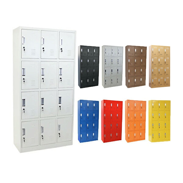 【引き取り限定】美品　スチールロッカー　12人用　オフィス　更衣室　鍵付き スチールロッカー 12人用 オフィス 更衣室 鍵付き 4列 3段 ホワイト 白