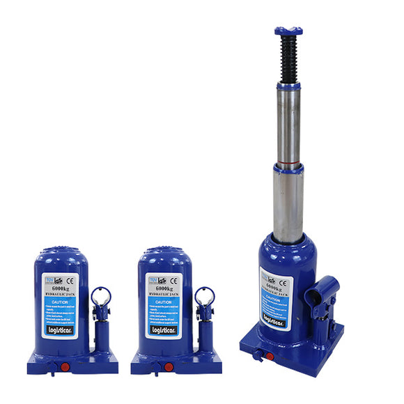 ボトルジャッキ 油圧式 最高位約435mm 定格荷重約6t 約6.0t 2台セット 2個 油圧ジャッキ 二段階 三段階 多段階 だるまジャッキ ダルマジャッキ ジャッキ 手動 安全弁付き ジャッキアップ ハイアップ タイヤ交換 工具 整備 修理 メンテナンス 作業