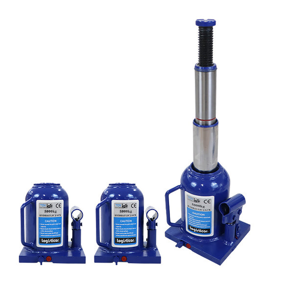 ボトルジャッキ 油圧式 最高位約445mm 定格荷重約8t 約8.0t 2台セット 2個 油圧ジャッキ 二段階 三段階 多段階 だるまジャッキ ダルマジャッキ ジャッキ 手動 安全弁付き ジャッキアップ ハイアップ タイヤ交換 工具 整備 修理 メンテナンス 作業