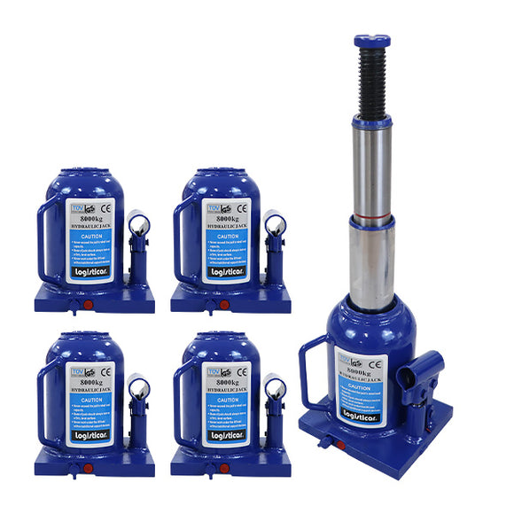 ボトルジャッキ 油圧式 最高位約445mm 定格荷重約8t 約8.0t 4台セット 4個 油圧ジャッキ 二段階 三段階 多段階 だるまジャッキ ダルマジャッキ ジャッキ 手動 安全弁付き ジャッキアップ ハイアップ タイヤ交換 工具 整備 修理 メンテナンス 作業