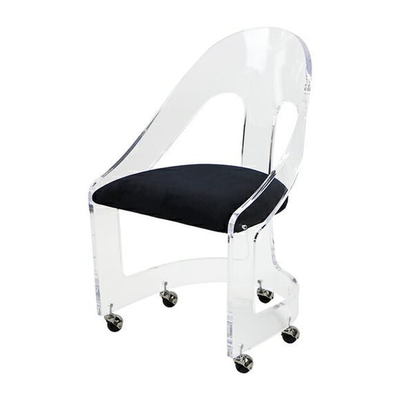格安NEW送料無料 アクリル ダイニングチェア チェア 椅子 chair ブラック キャスター付き クリア スケルトン 無色透明 インテリア 家具 ダイニングチェア