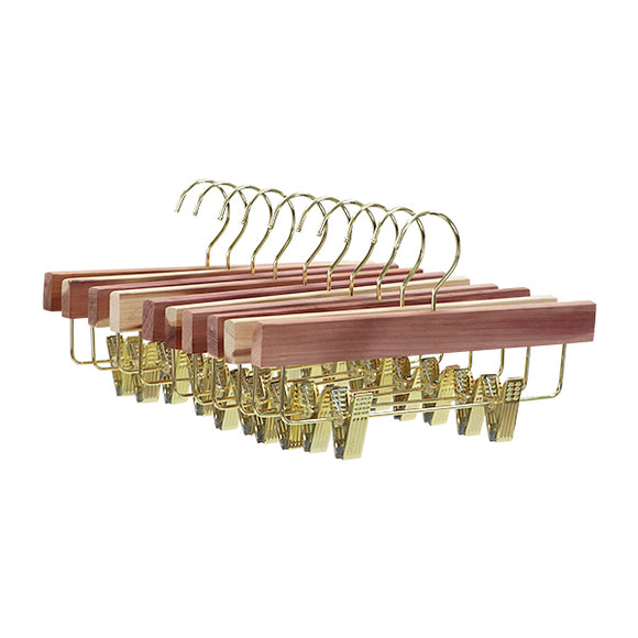 ボトムハンガー ハンガー 木製 シダー 高級天然シダーハンガー itemE 40本セット 幅約26cm ブティックハンガー レッドシダー シダーハンガー クリップ ピンチ