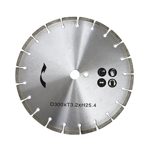 コンクリートカッター用ダイヤモンドブレード 単品 1枚 外径約302mm 12インチ 内径約25.4mm 穴径約25.4mm 刃厚約3mm ブレード コンクリートカッター アスファル