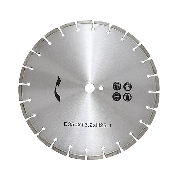 コンクリートカッター用ダイヤモンドブレード 単品 1枚 外径約357mm 14インチ 内径約25.4mm 穴径約25.4mm 刃厚約3mm ブレード コンクリートカッター アスファル