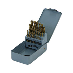 ドリルビット 25PCS 25点 1mm～13mm 木工用 鉄鋼用 丸軸タイプ ストレート チタンコーティング チタンメッキ ハイス鋼 HSS ビットセット ドリル ケース付き 工