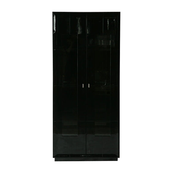 大型 2door キャビネット コレクションボード 飾り棚 完成品 ブラック