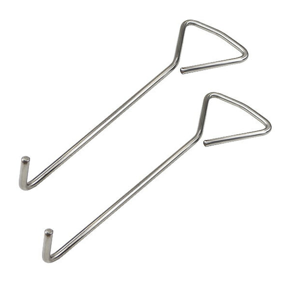 マンホールリフター 2本セット ステンレス製 ハイグレードモデル SUS304 直径約10mm 長さ約400mm マンホール グレーチング フック リフター グレーチングフック