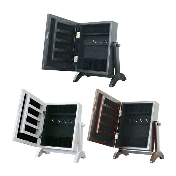 鏡 インテリア ジュエリー収納ミラー(コンパクトタイプ) 収納スタンド