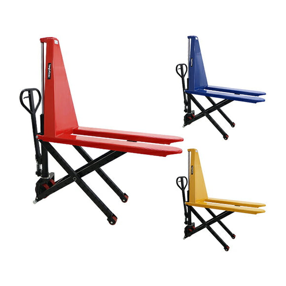 ハイアップ ハンドリフト トールタイプ 選べるカラー 昇降 最高位約820mm 幅約540mm フォーク長約1150mm 約1.5t 約1500kg ハイリフト ハイリフター ハンドパレットトラック ハンドリフター 手動リフト ハンドトラック 油圧式 シザー クロス newlift54015t