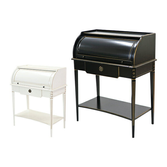 ロココ調 ライティングデスク ライティングビューロー 選べるカラー 約W85×約D42.5×約H103(cm) 木製 ロココ アンティーク クラシック レトロ ヨーロピアン エレガント ロールトップデスク パソコンデスク 机 棚板付 インテリア 家具 書斎 おしゃれ rococo