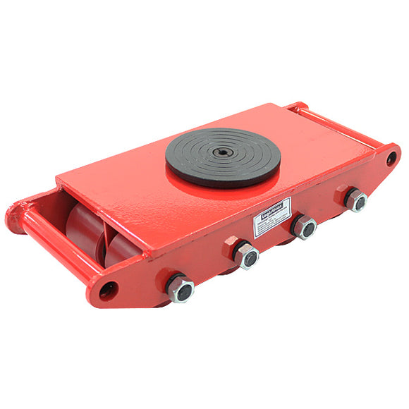 マシンローラー 耐荷重約12t ポリウレタン製ホイール 1台 単品 360° ターンテーブル 回転台 運搬ローラー 運搬マシンローラー 重量物 低床 ポーター 赤 コロ車