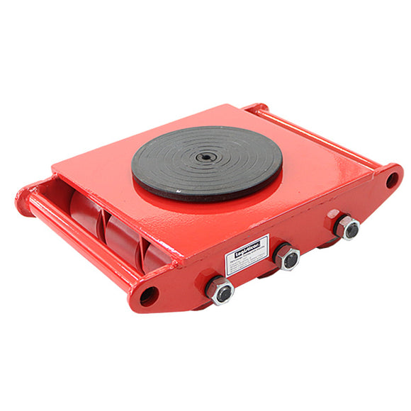 マシンローラー 耐荷重約15t ポリウレタン製ホイール 1台 単品 360° ターンテーブル 回転台 運搬ローラー 運搬マシンローラー 重量物 低床 ポーター 赤 コロ車