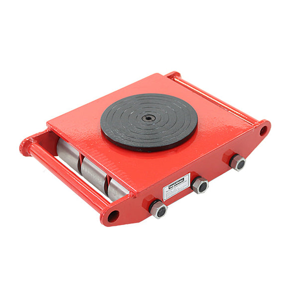 マシンローラー 耐荷重約15t スチール製ホイール 1台 単品 360° ターンテーブル 回転台 運搬ローラー 運搬マシンローラー 重量物 低床 ポーター 赤 コロ車 ス