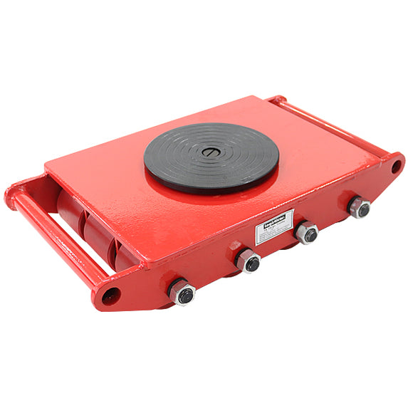 マシンローラー 耐荷重約18t ポリウレタン製ホイール 1台 単品 360° ターンテーブル 回転台 運搬ローラー 運搬マシンローラー 重量物 低床 ポーター 赤 コロ車