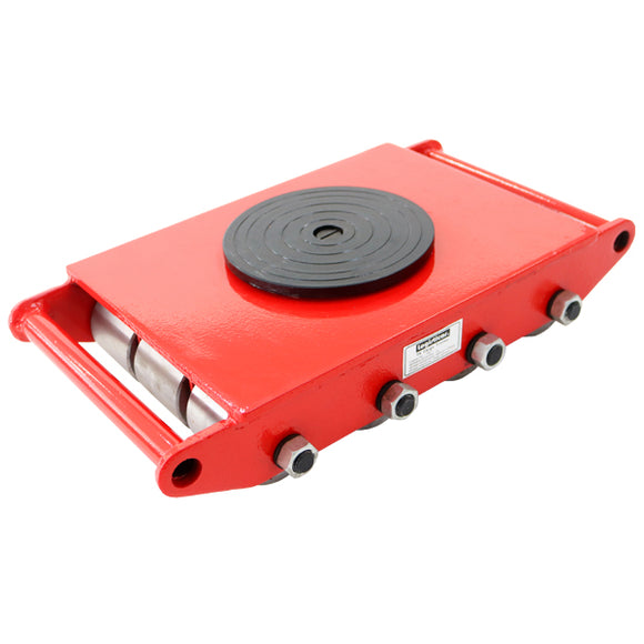 マシンローラー 耐荷重約18t スチール製ホイール 1台 単品 360° ターンテーブル 回転台 運搬ローラー 運搬マシンローラー 重量物 低床 ポーター 赤 コロ車 ス