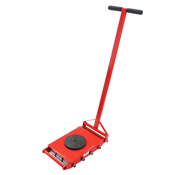 マシンローラー 耐荷重約18t スチール製ホイール ハンドル付き 360° ターンテーブル 回転台 運搬ローラー 運搬マシンローラー 重量物 低床 ポーター 赤 コロ車