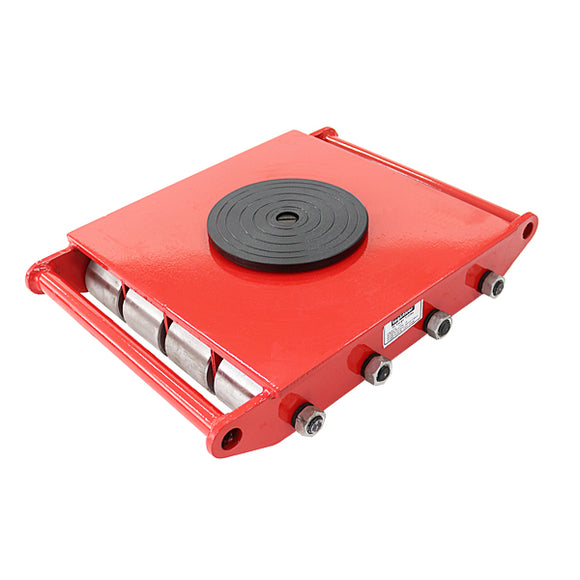 マシンローラー 耐荷重約24t スチール製ホイール 1台 単品 360° ターンテーブル 回転台 運搬ローラー 運搬マシンローラー 重量物 低床 ポーター 赤 コロ車 ス