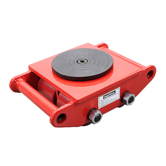 マシンローラー 耐荷重約6t ポリウレタン製ホイール 1台 単品 360° ターンテーブル 回転台 運搬ローラー 運搬マシンローラー 重量物 低床 ポーター 赤 コロ車