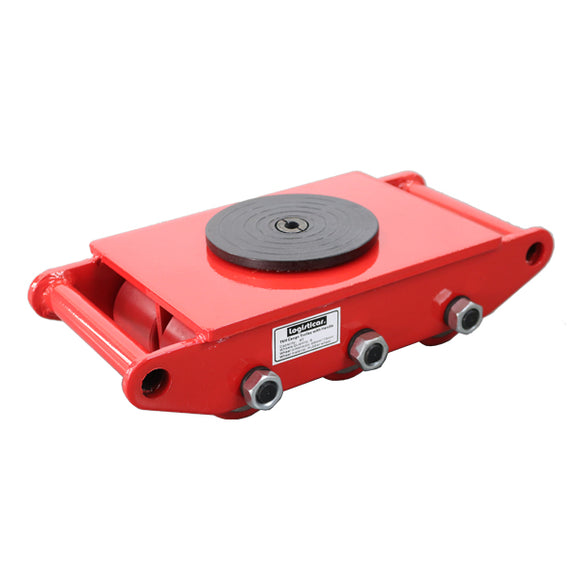 マシンローラー 耐荷重約8t ポリウレタン製ホイール 1台 単品 360° ターンテーブル 回転台 運搬ローラー 運搬マシンローラー 重量物 低床 ポーター 赤 コロ車