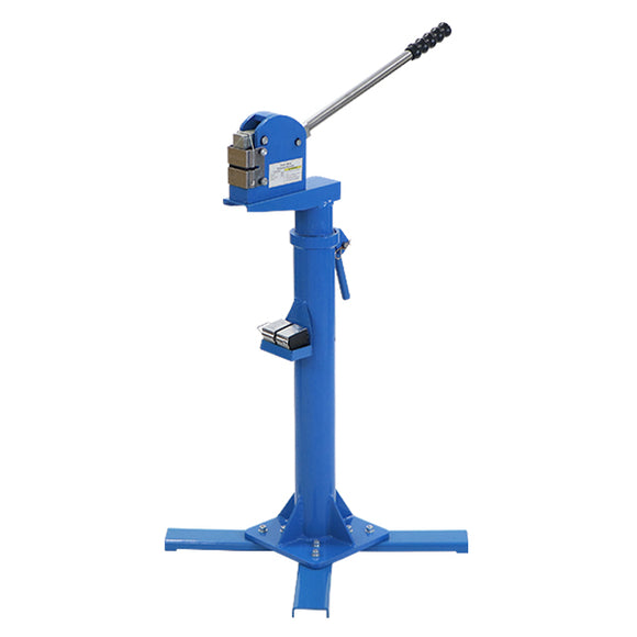シュリンカー ストレッチャー 専用スタンド付き 最大対応板厚約1.2mm 形成曲線半径約76mm ブルー 交換式 軟鋼板 アルミ板 ステンレス版 鉄板 金属平板 ジョー