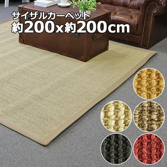 サイザル カーペット 5カラー選択 200×200cm 約2畳 2畳 ラグ 絨毯 敷物 ...
