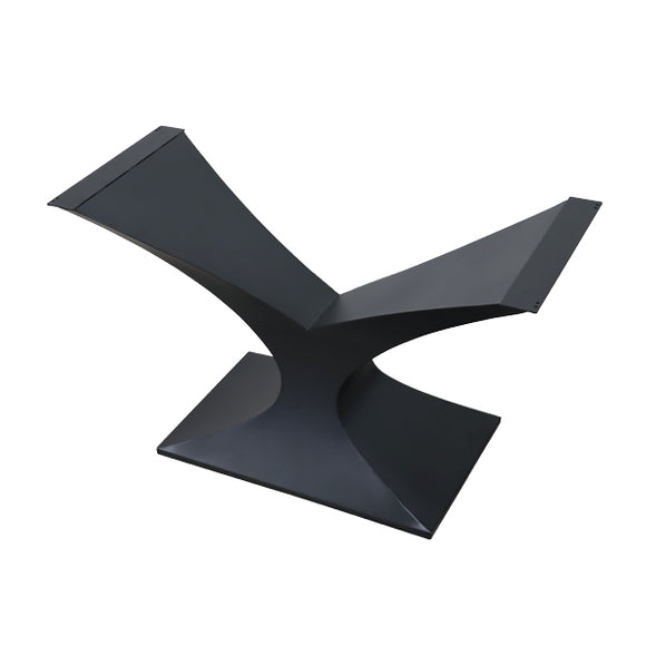 テーブル 脚 脚のみ デスク 一枚板天板用 Y型 完成品 ブラック 黒 金属