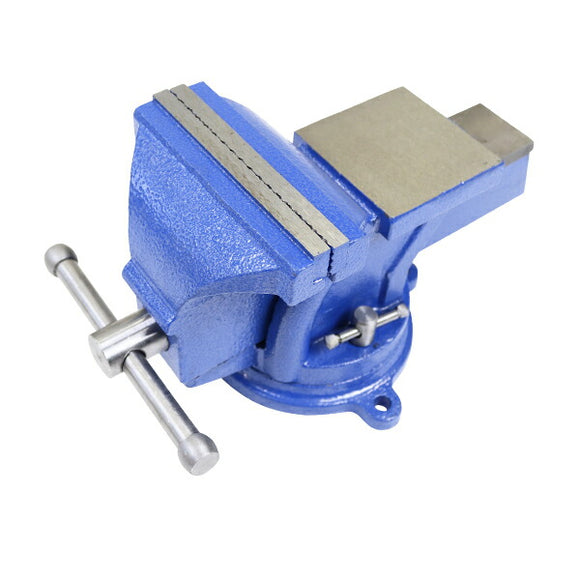 ベンチバイス 回転式 口幅約125mm 最大開口約115mm 5インチ 5inch 万力 リードバイス ガレージバイス バイス 3点固定式 定盤付き 回転盤 360°回転 切削 研磨