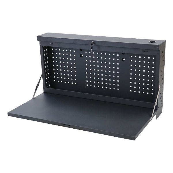 イラスト 壁掛けワークテーブル ワークベンチ 黒 折りたたみ 工作台 作業台 幅約