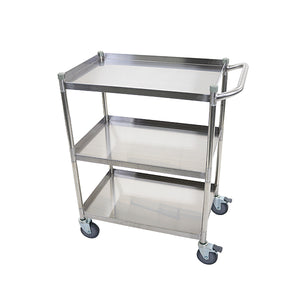 ワゴン ステンレス サービスワゴン ガード付き 3段 Sサイズ 総耐荷重約